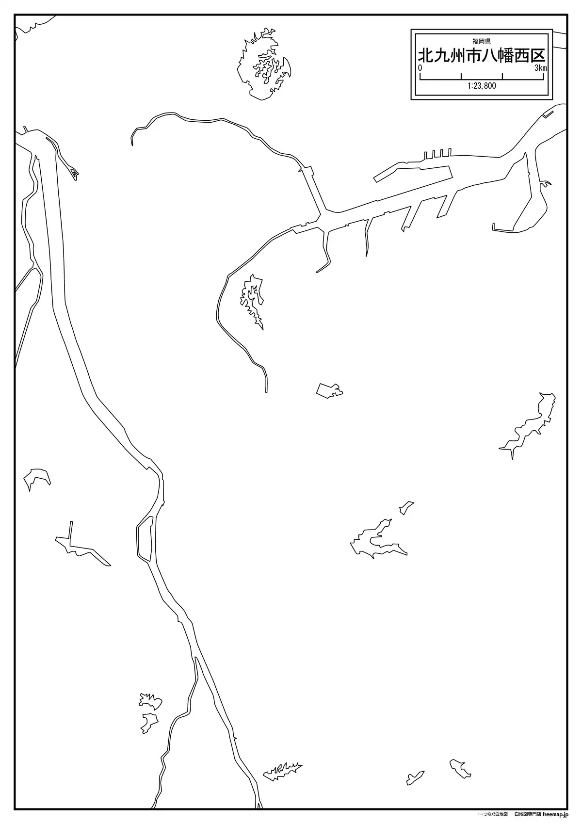海岸線、川や池のみ記載