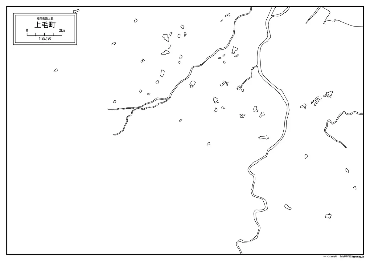 海岸線、川や池のみ記載