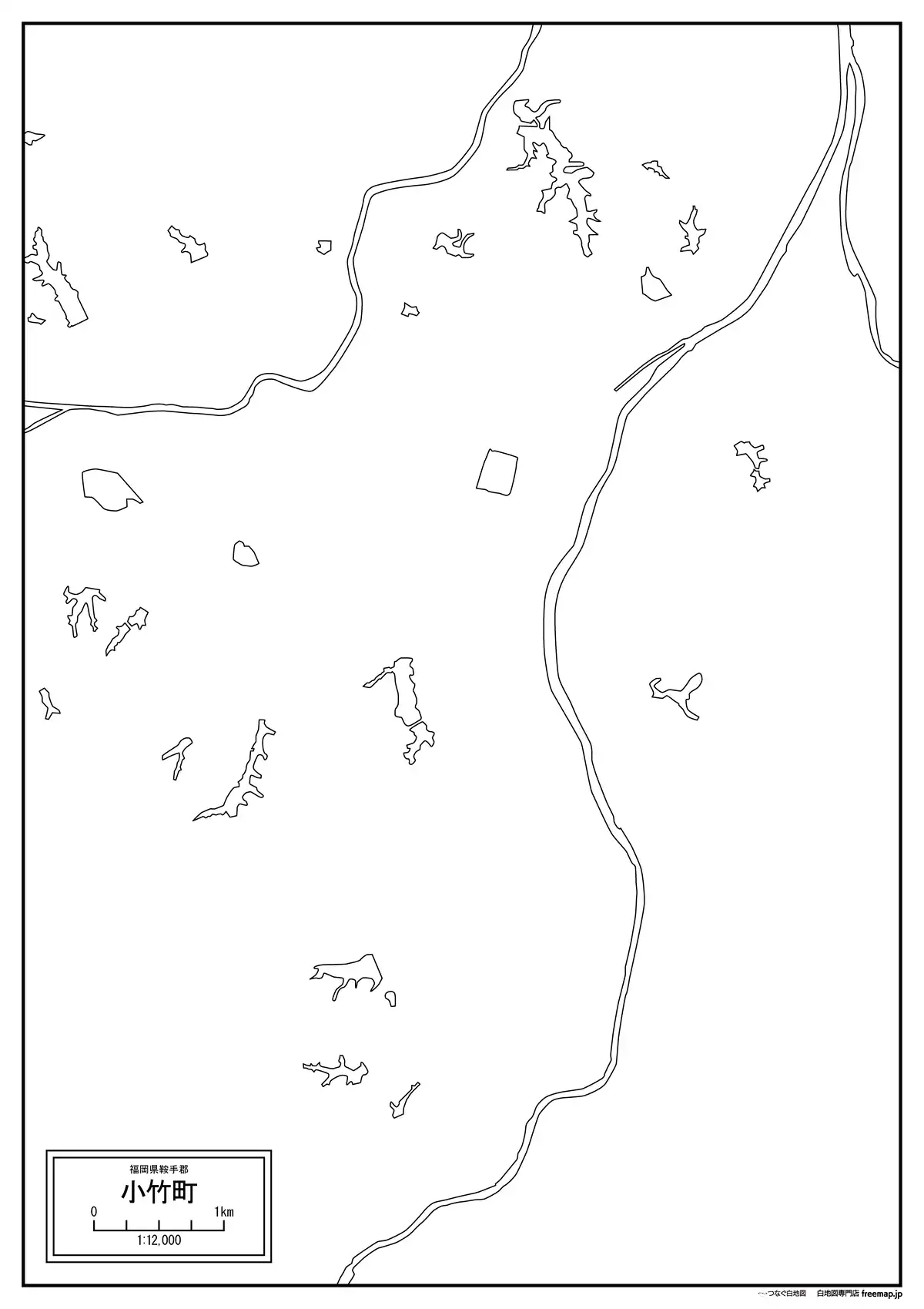 海岸線、川や池のみ記載
