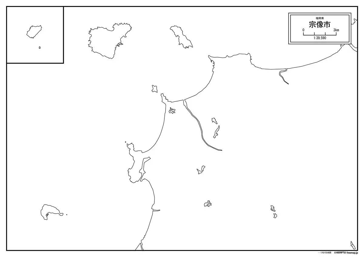 海岸線、川や池のみ記載