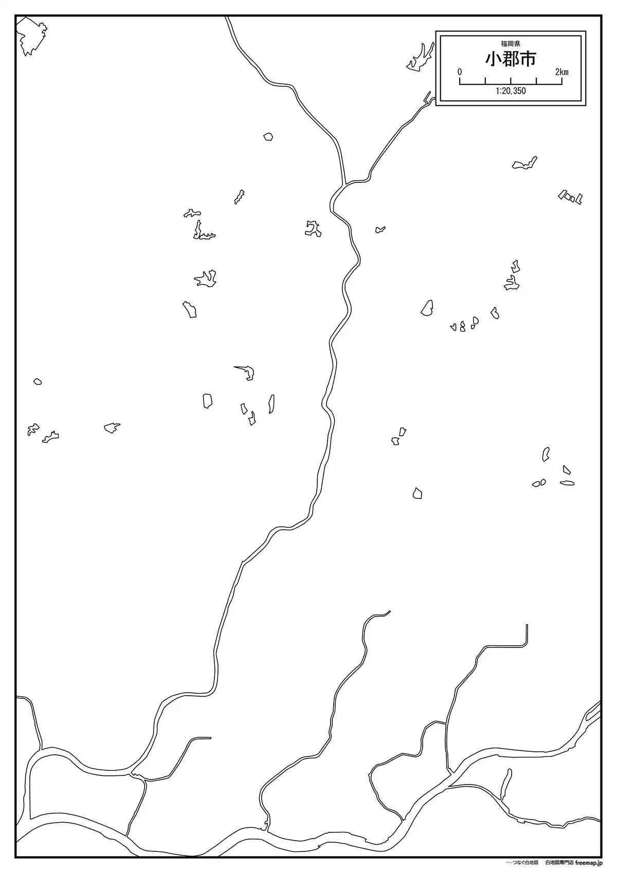 海岸線、川や池のみ記載