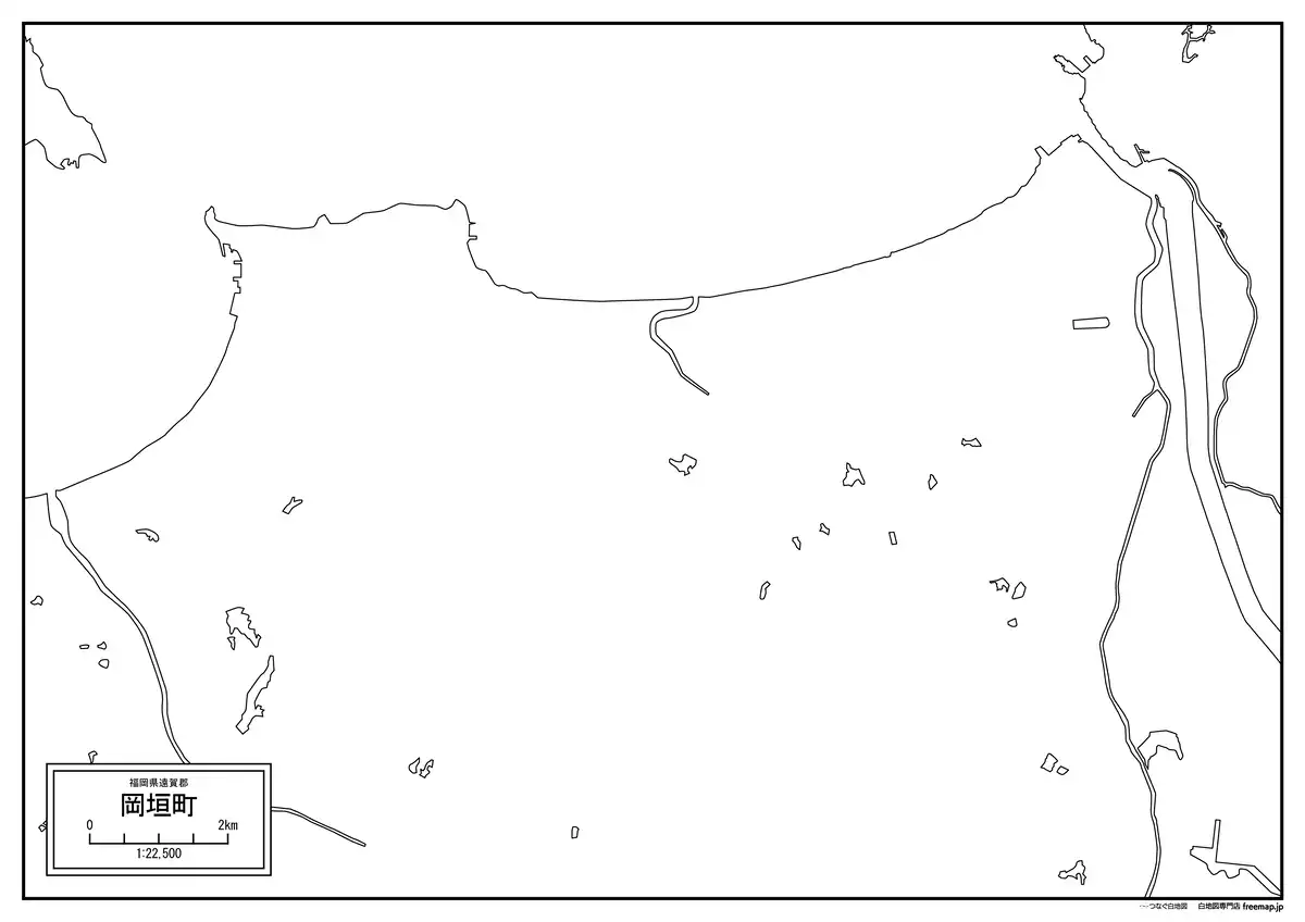 海岸線、川や池のみ記載
