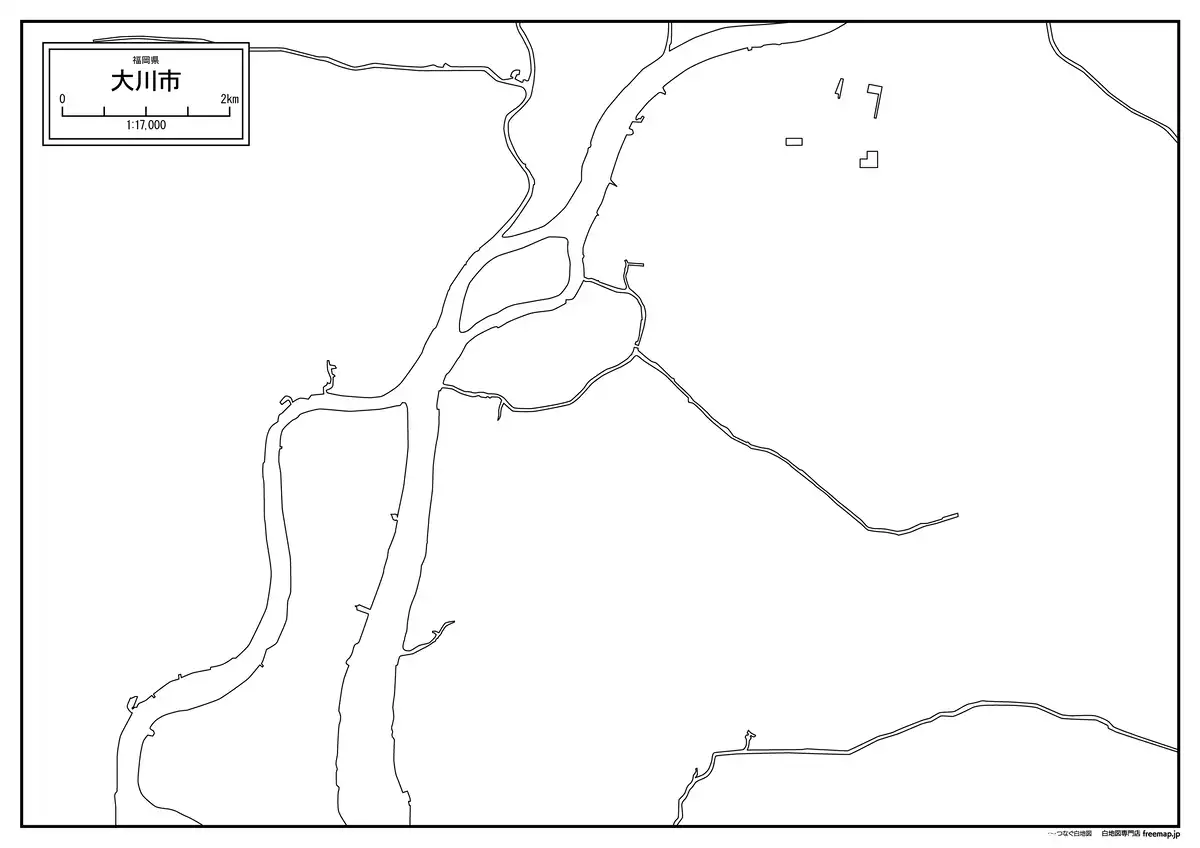 海岸線、川や池のみ記載