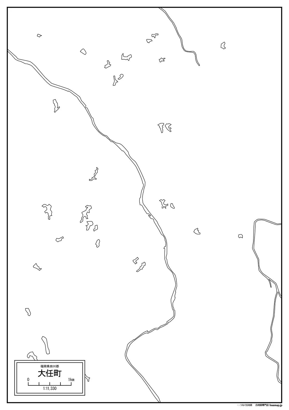 海岸線、川や池のみ記載