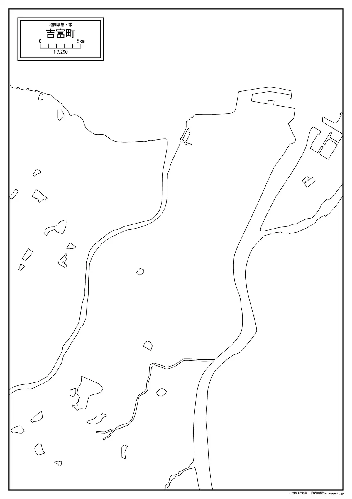 海岸線、川や池のみ記載