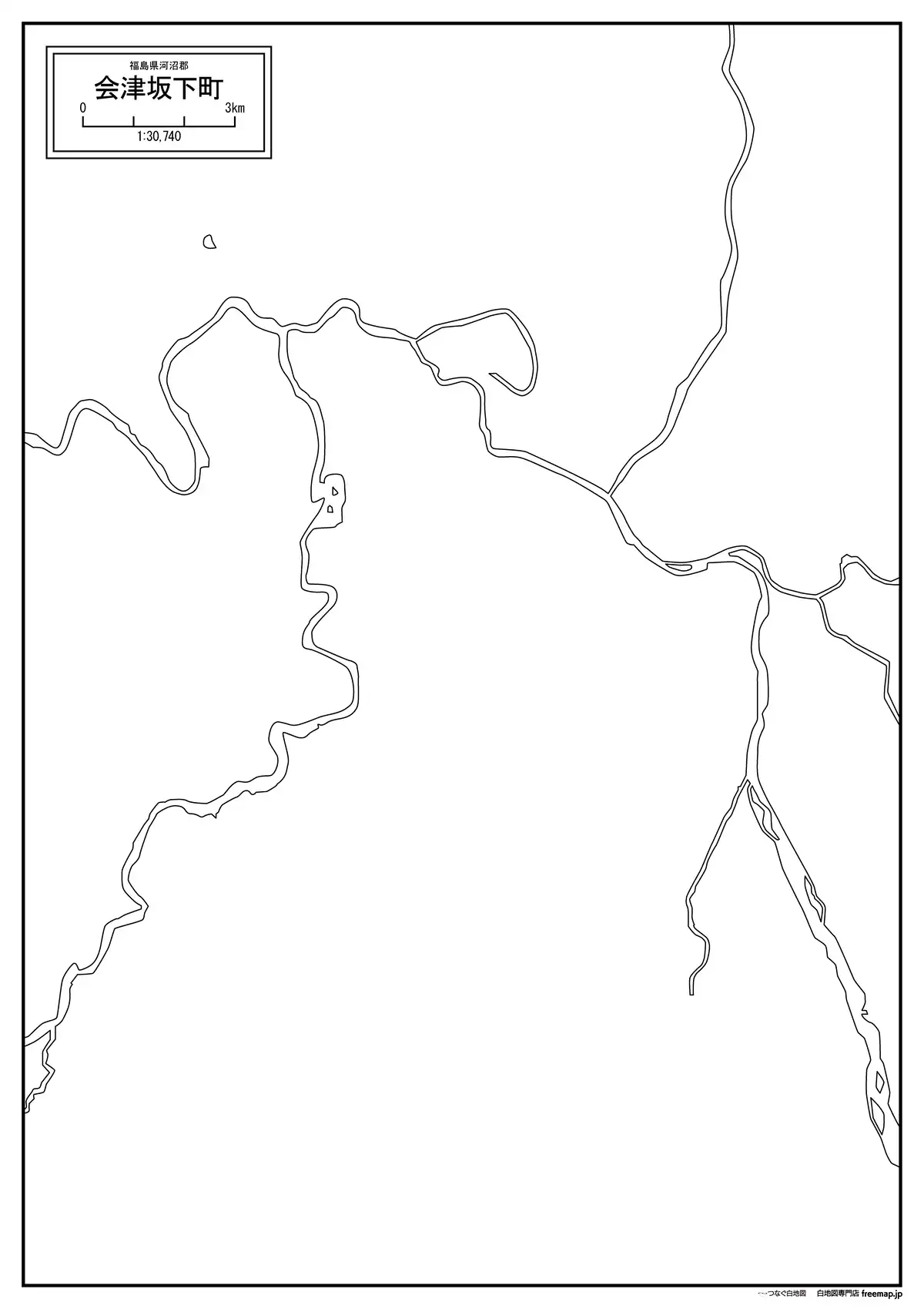 海岸線、川や池のみ記載