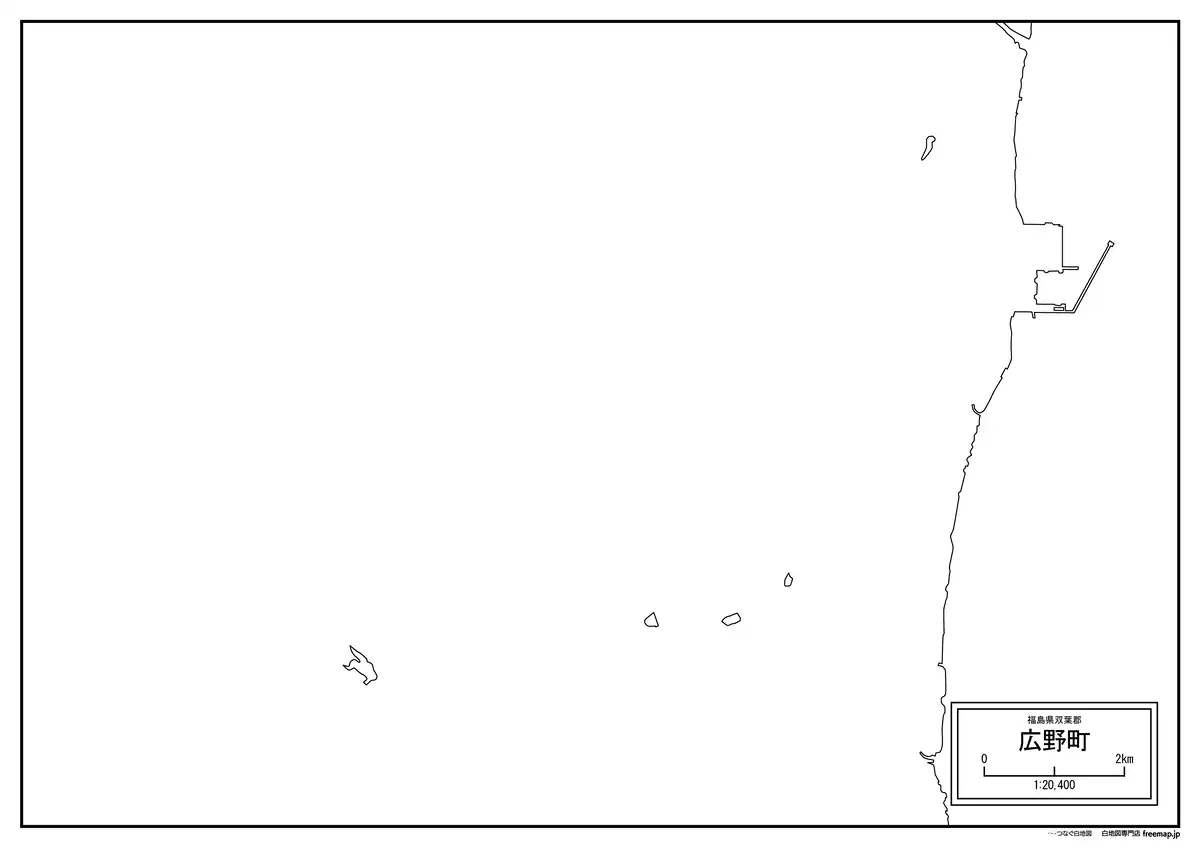 海岸線、川や池のみ記載
