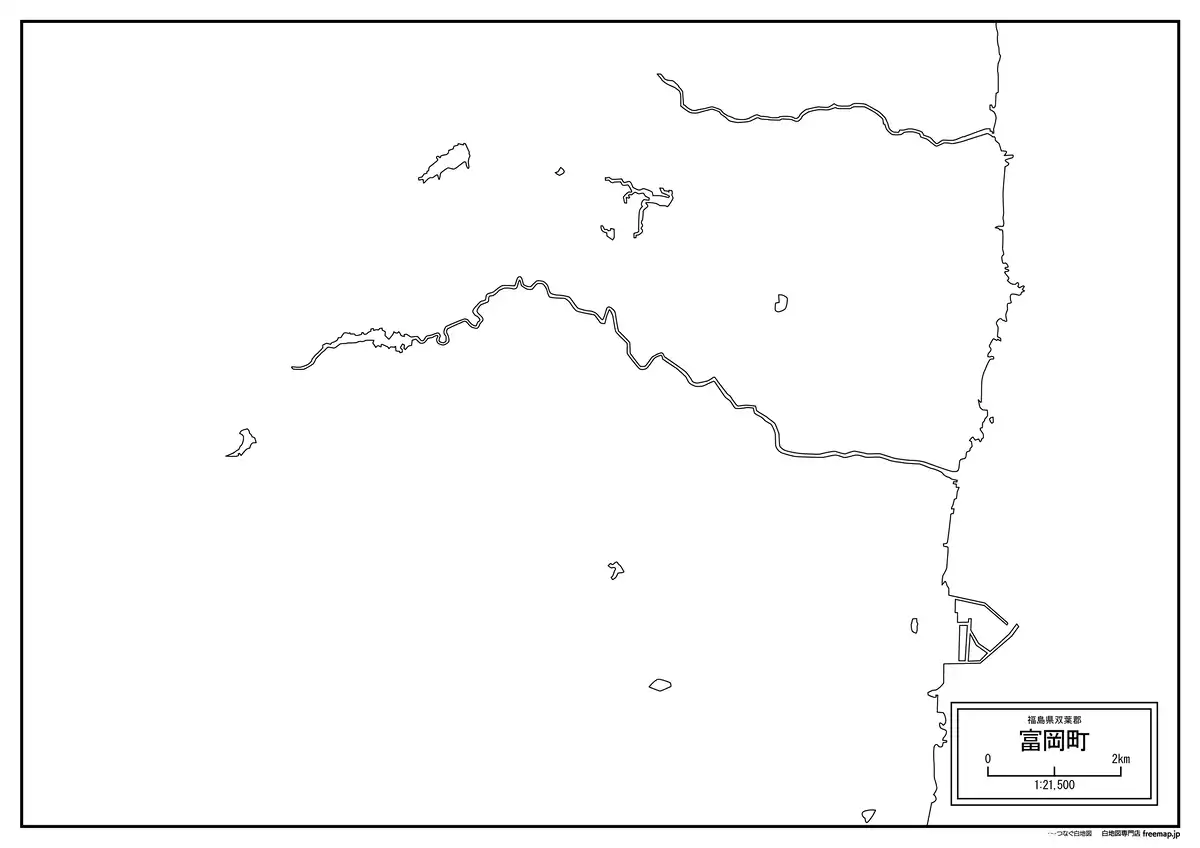 海岸線、川や池のみ記載