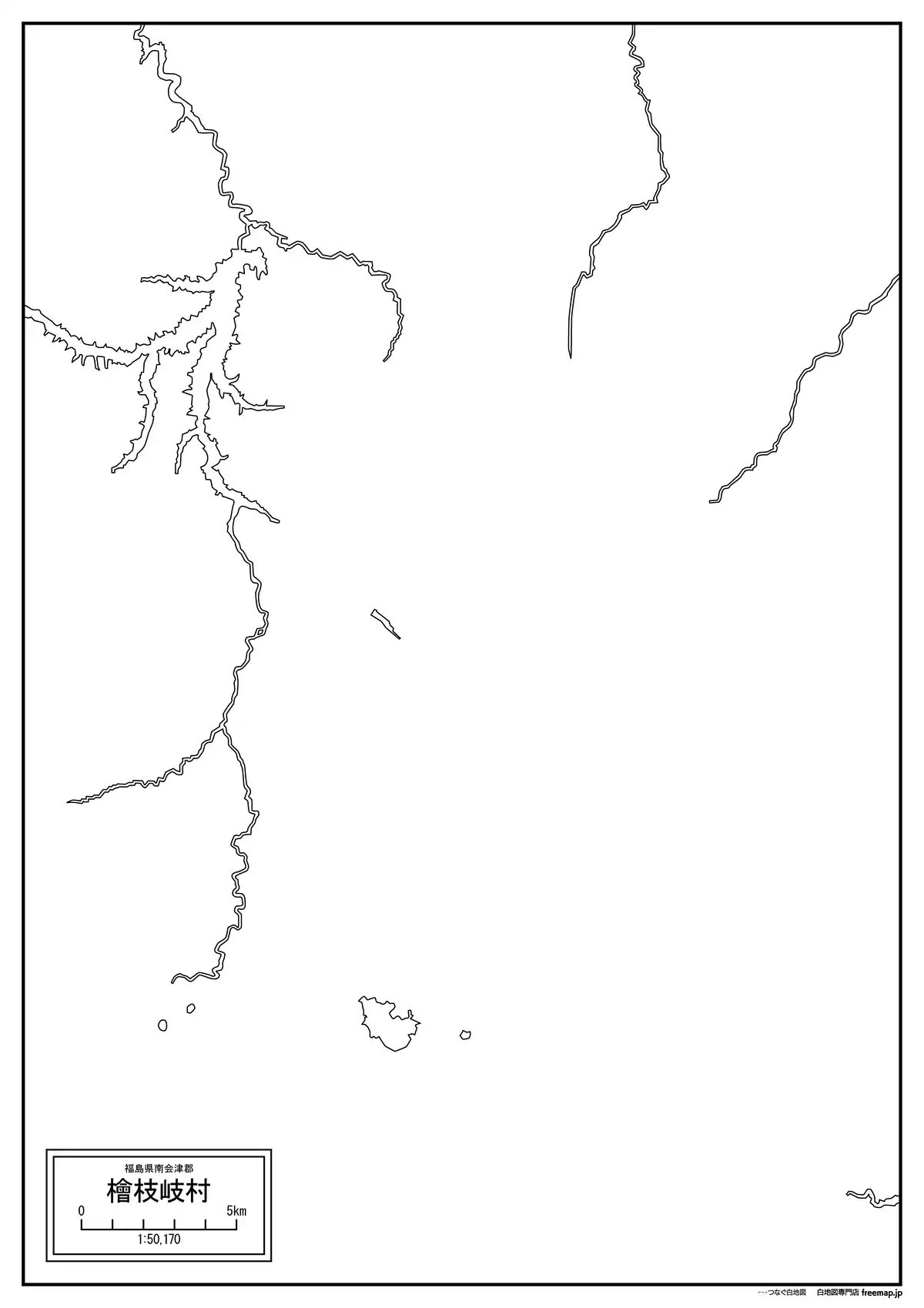 海岸線、川や池のみ記載