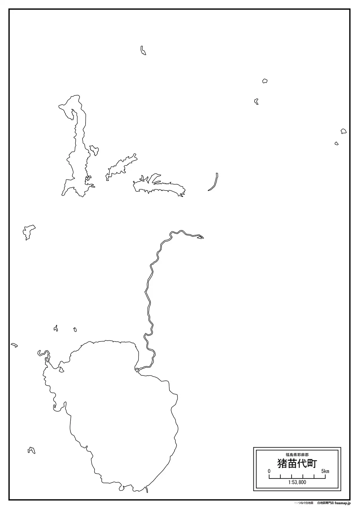 海岸線、川や池のみ記載
