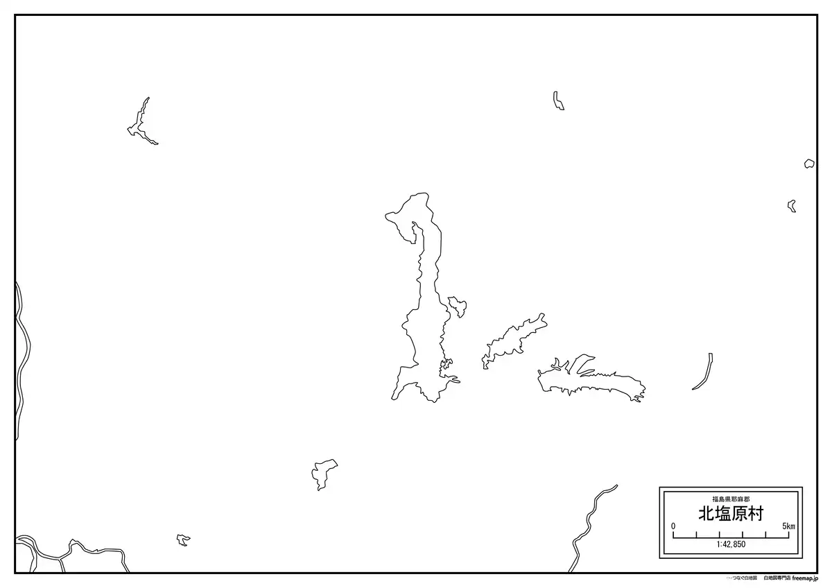 海岸線、川や池のみ記載