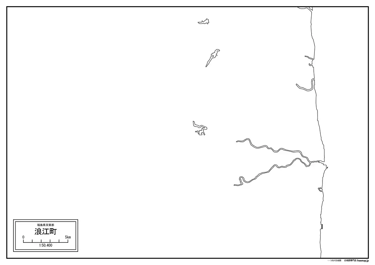 海岸線、川や池のみ記載