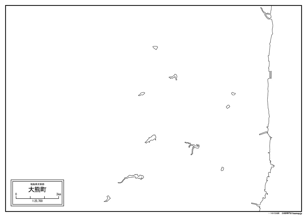 海岸線、川や池のみ記載