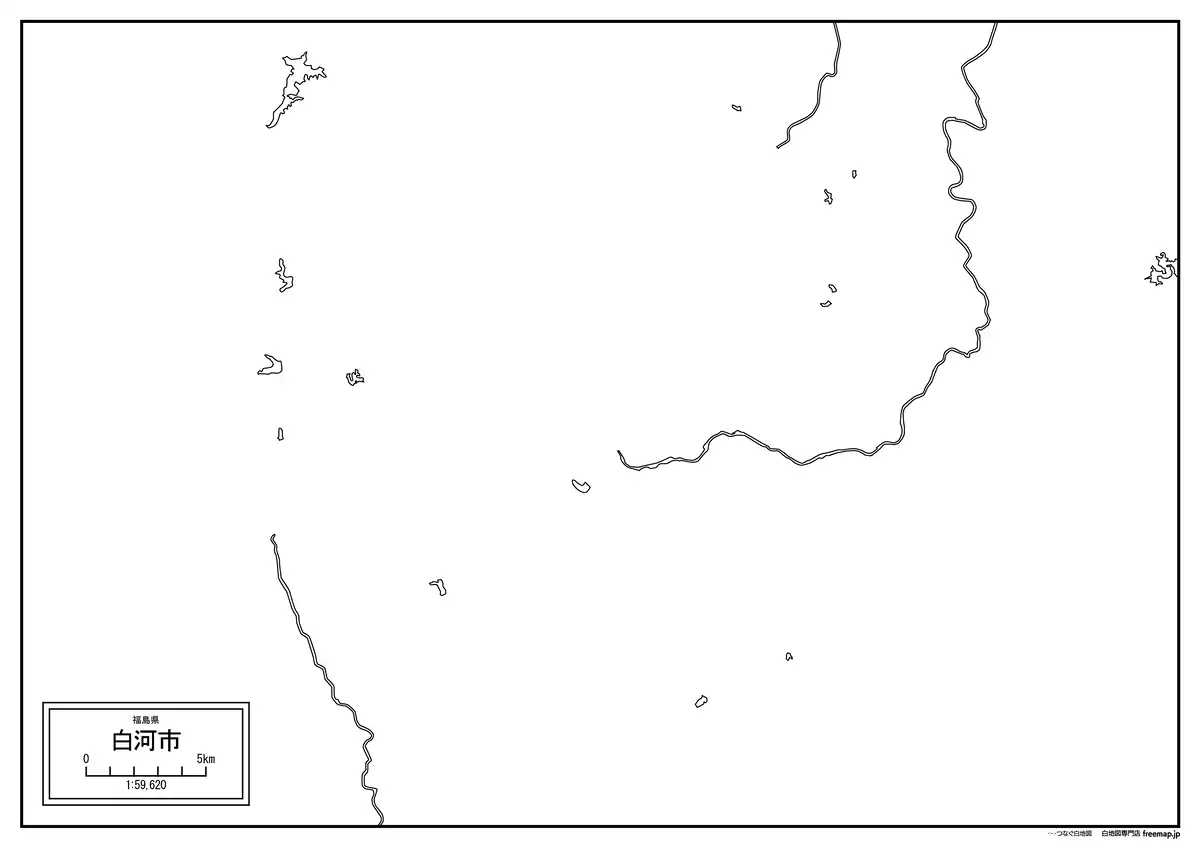 海岸線、川や池のみ記載