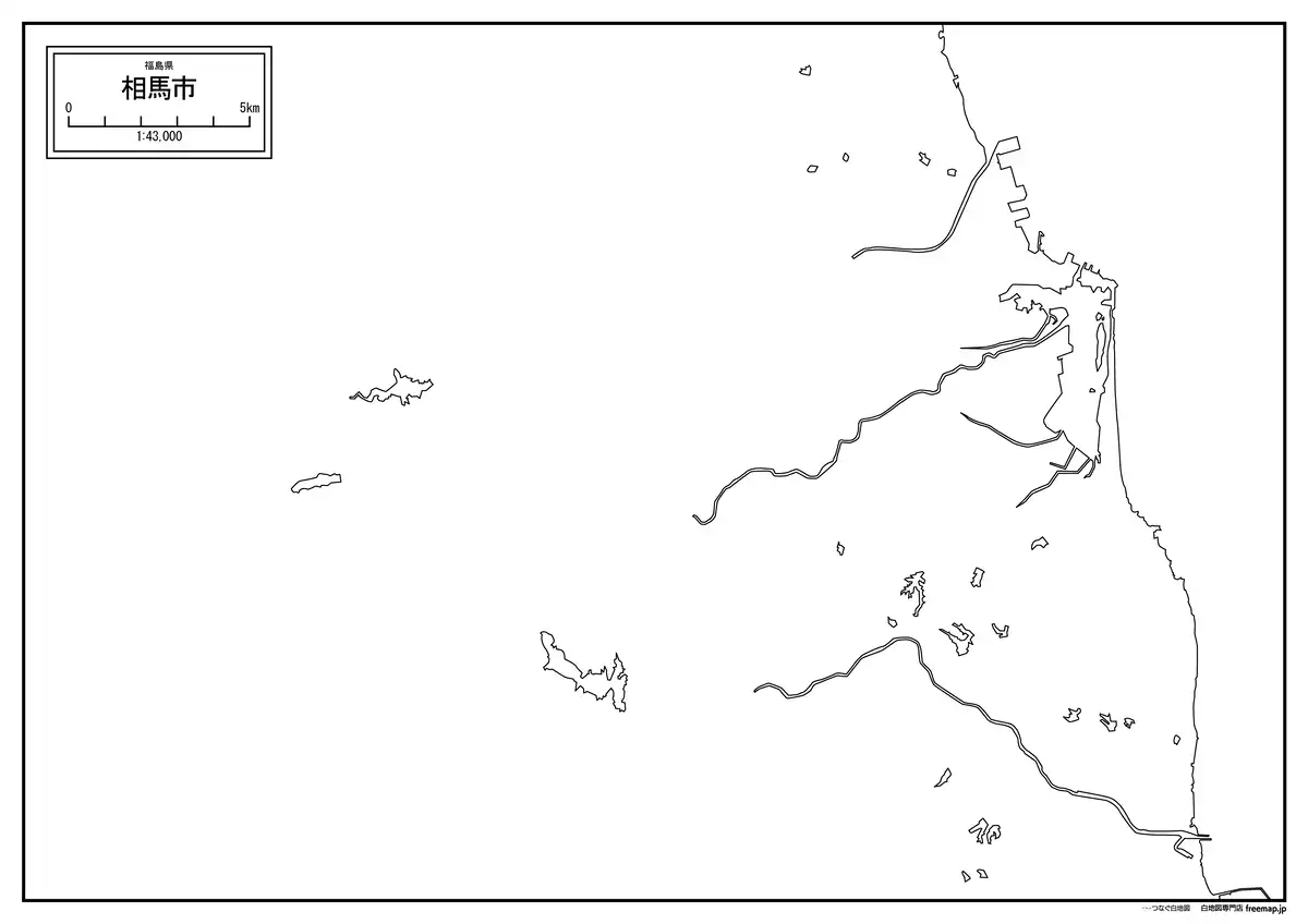 海岸線、川や池のみ記載
