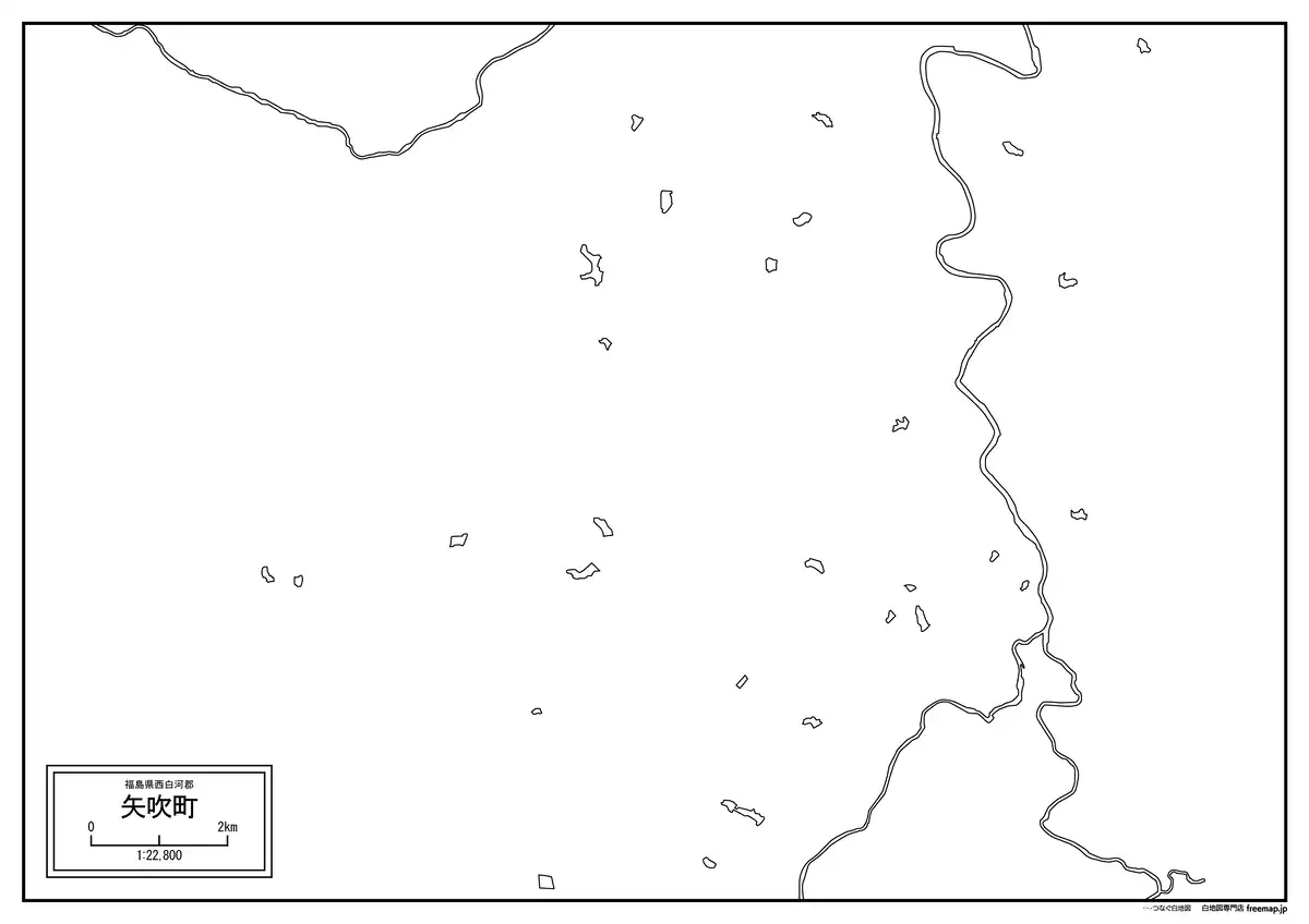 海岸線、川や池のみ記載
