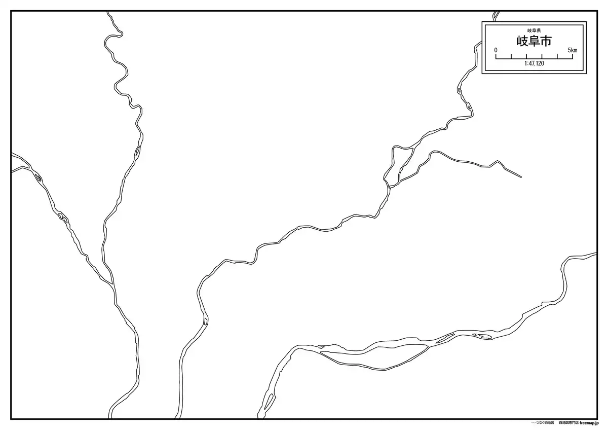 海岸線、川や池のみ記載