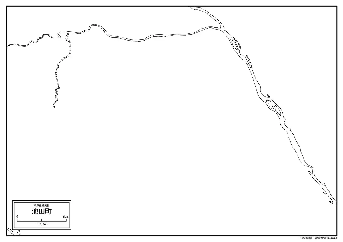 海岸線、川や池のみ記載