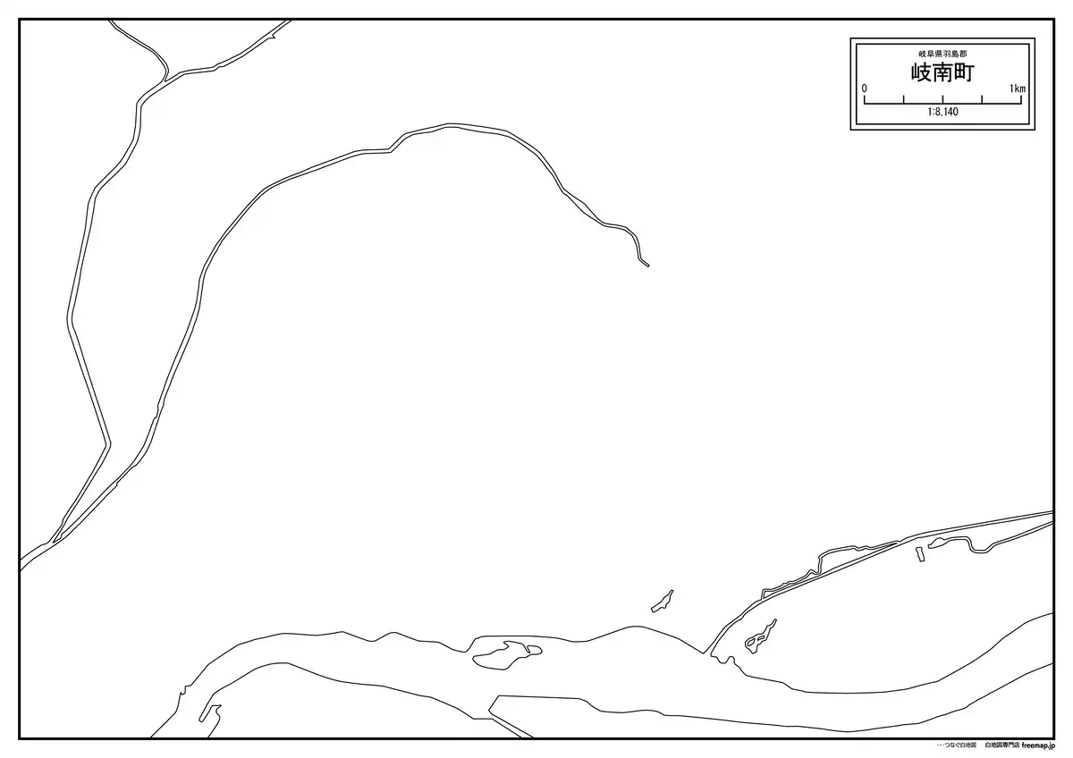 海岸線、川や池のみ記載