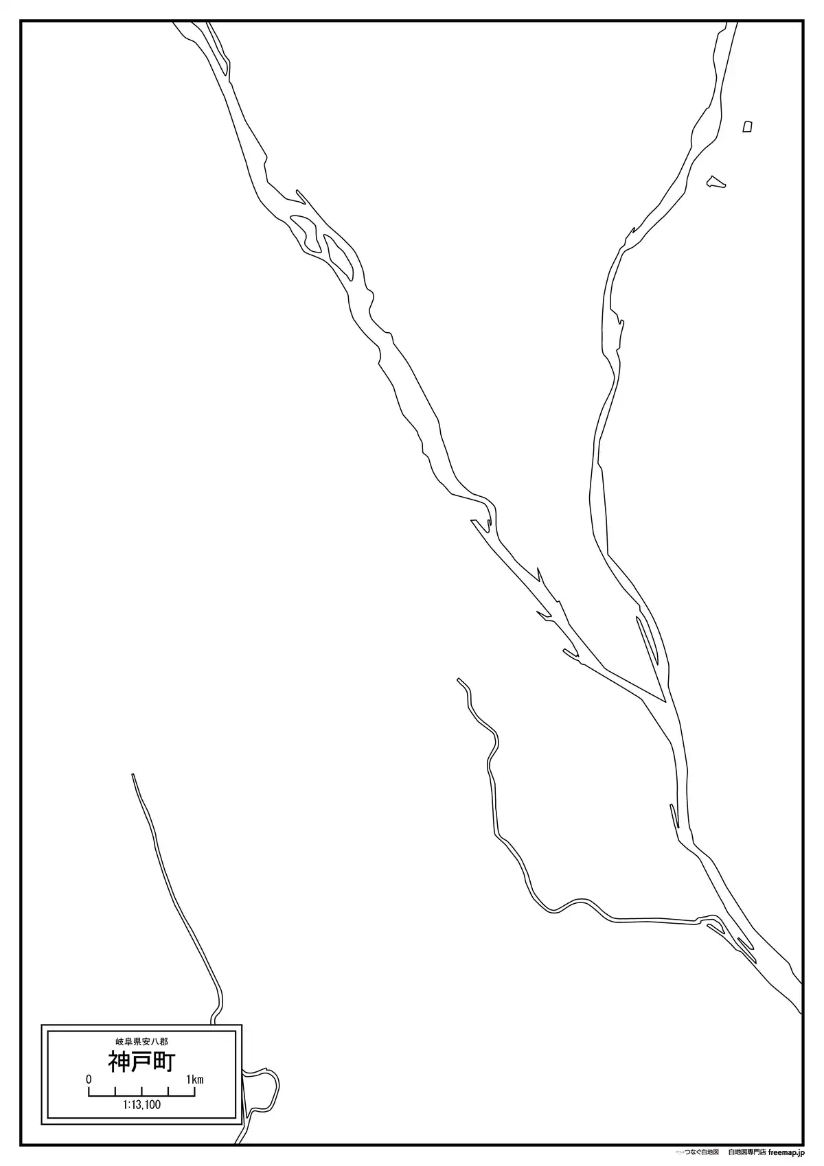 海岸線、川や池のみ記載