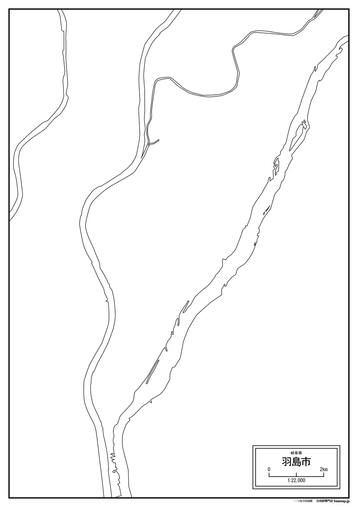 海岸線、川や池のみ記載
