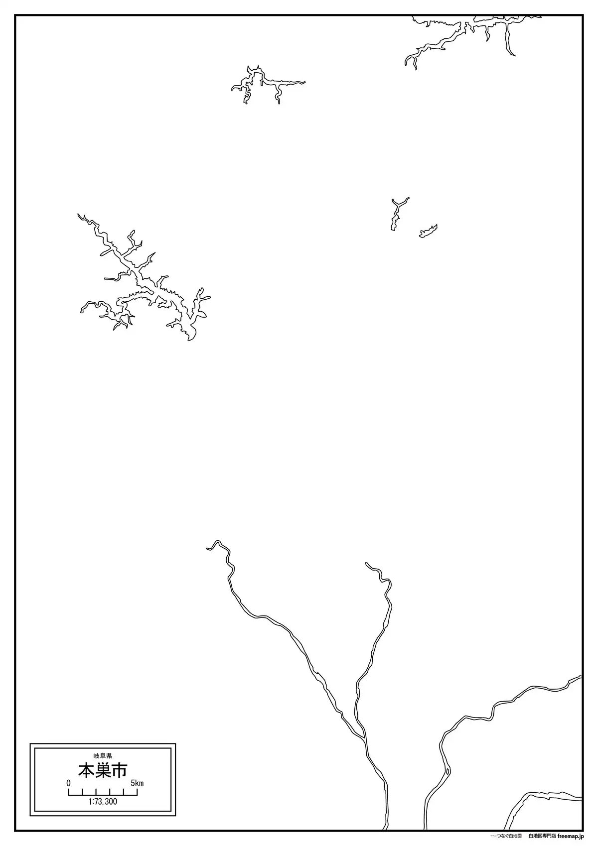海岸線、川や池のみ記載