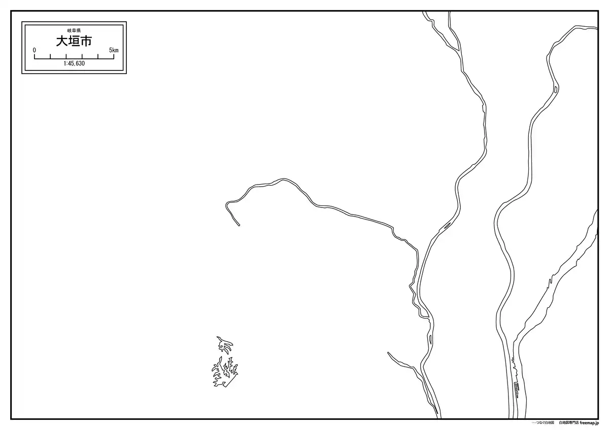 海岸線、川や池のみ記載