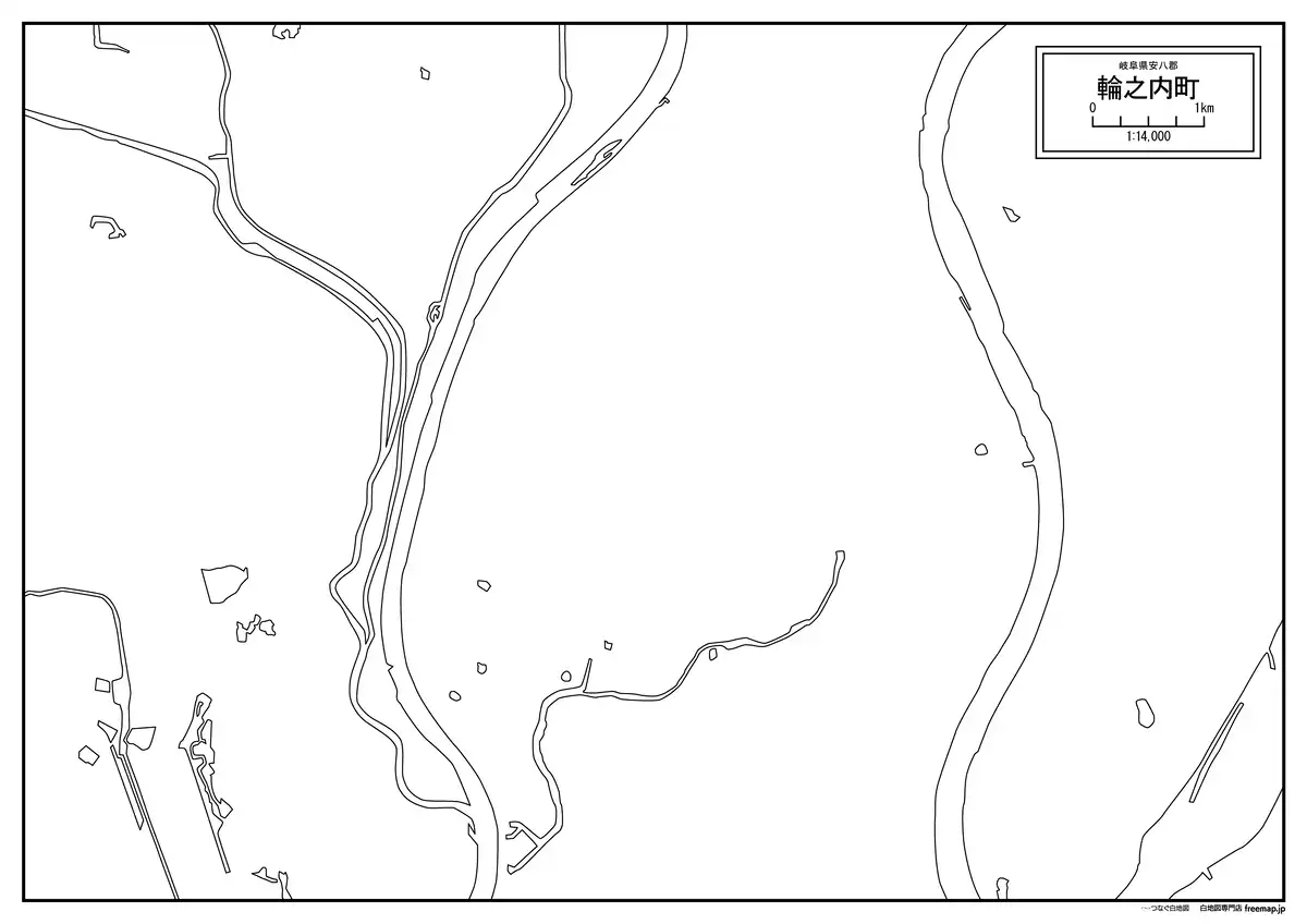 海岸線、川や池のみ記載