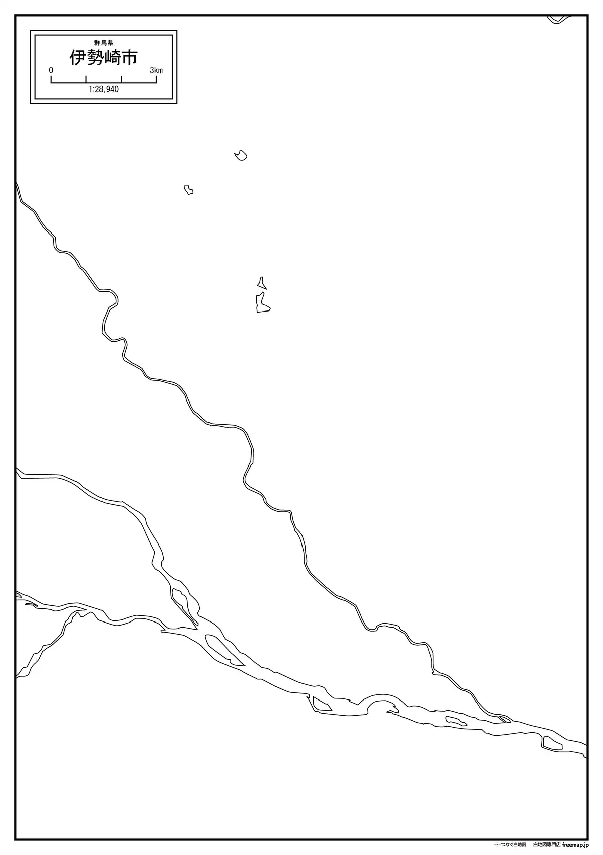海岸線、川や池のみ記載