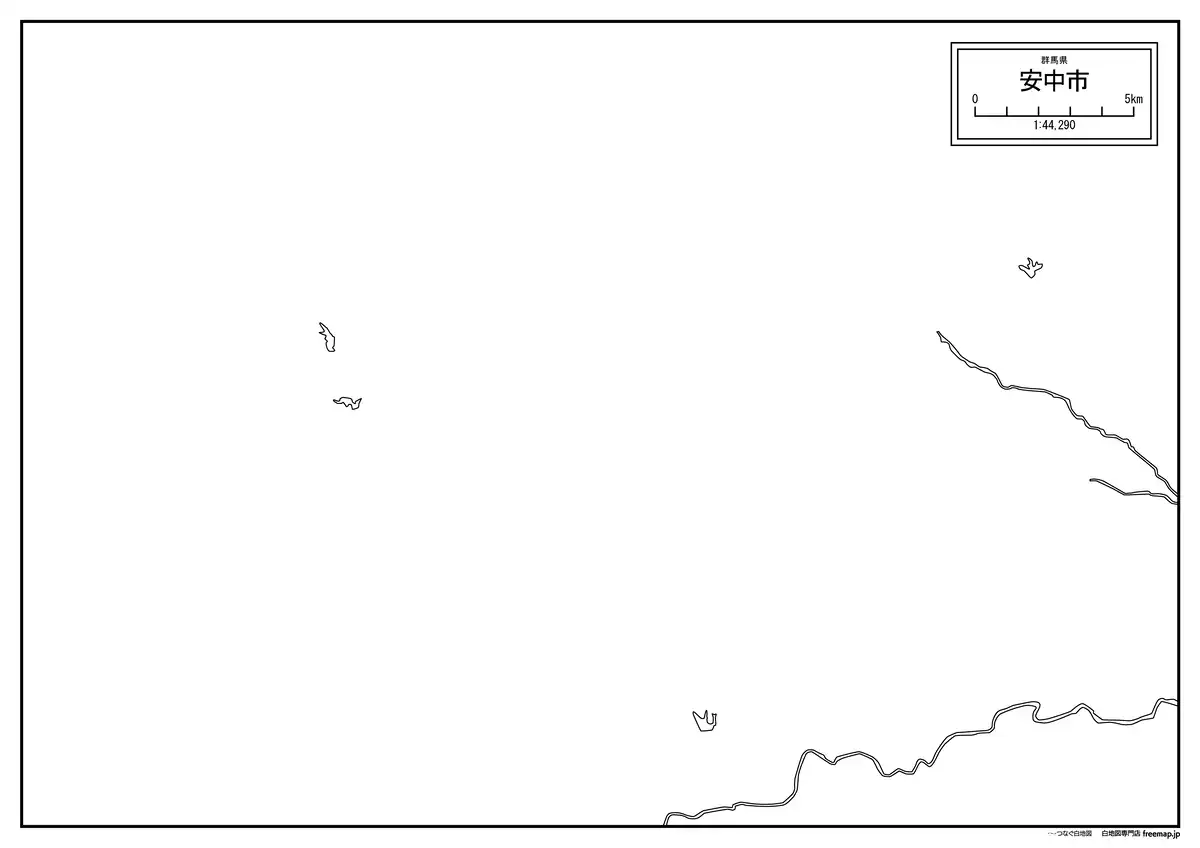 海岸線、川や池のみ記載