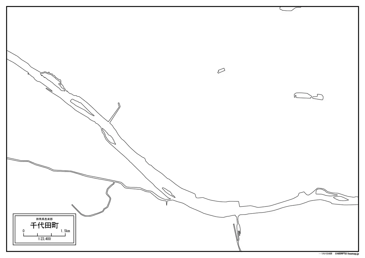 海岸線、川や池のみ記載