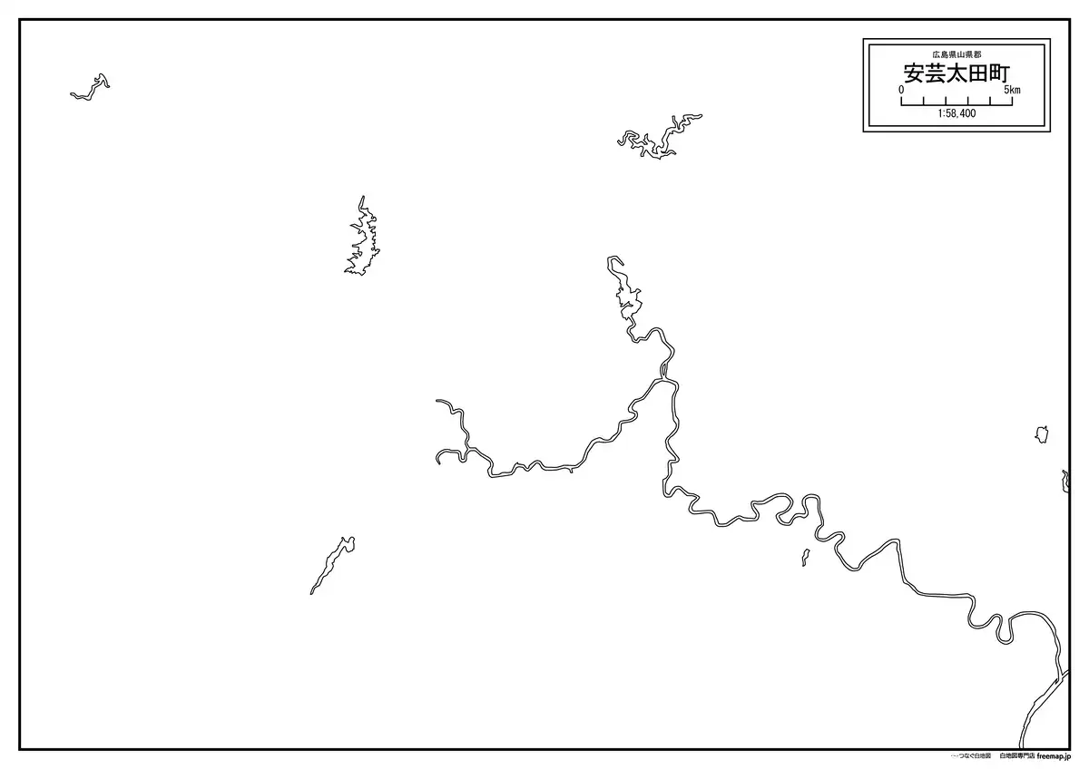 海岸線、川や池のみ記載