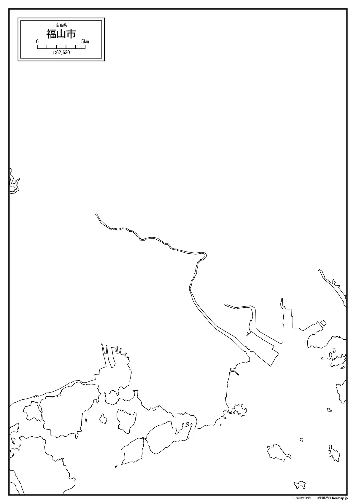 海岸線、川や池のみ記載