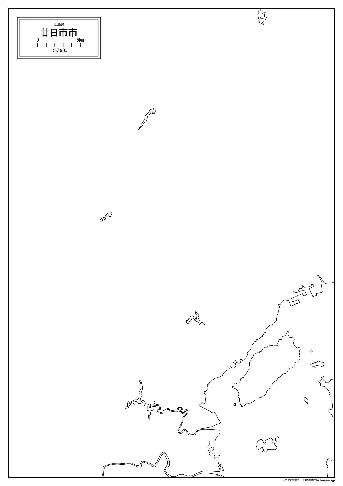 海岸線、川や池のみ記載