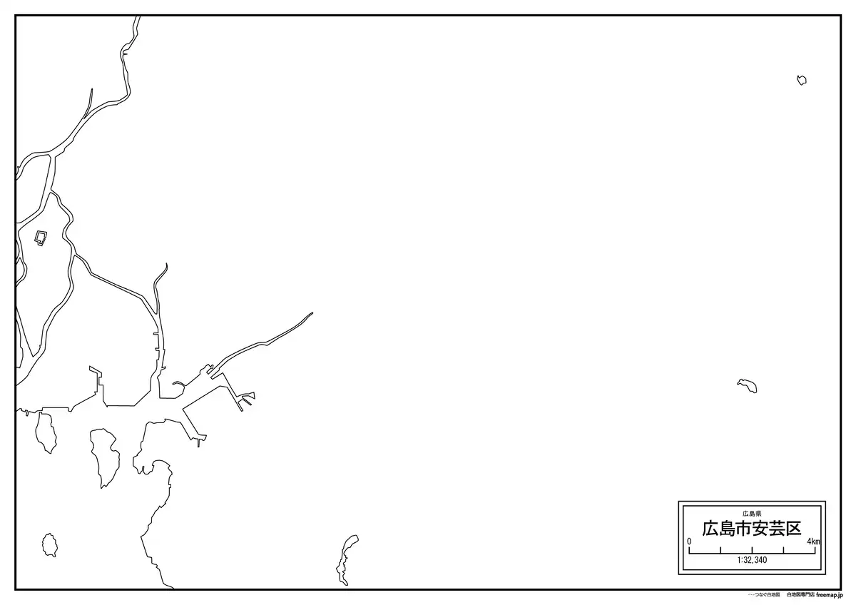 海岸線、川や池のみ記載