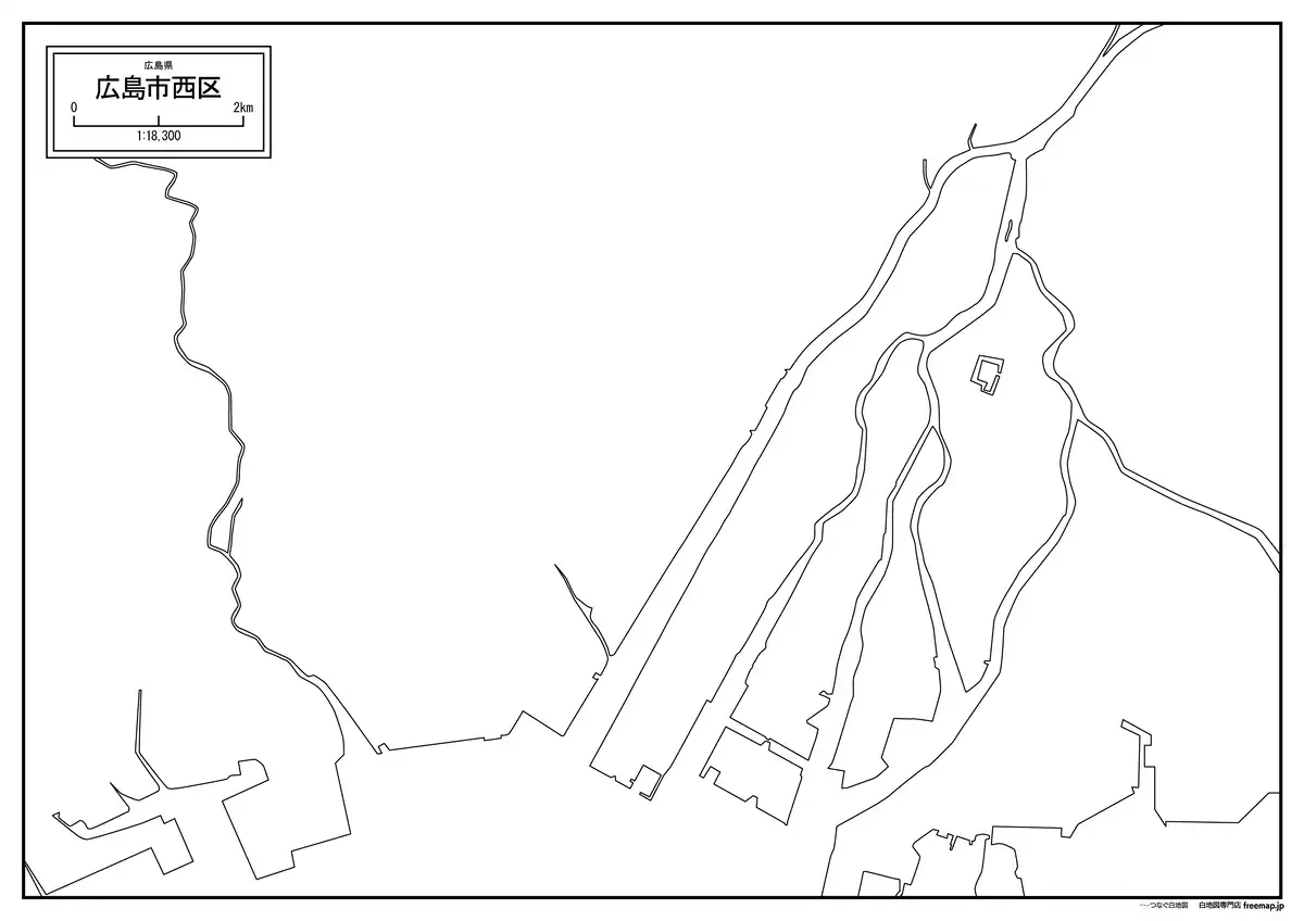 海岸線、川や池のみ記載