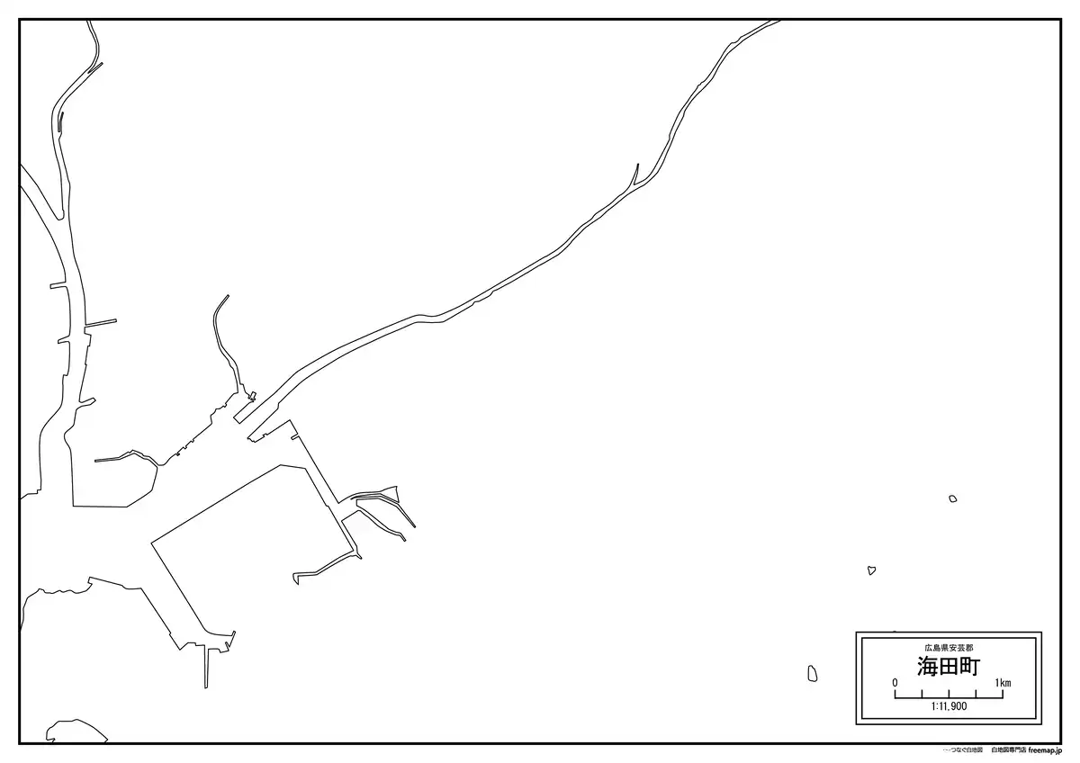 海岸線、川や池のみ記載