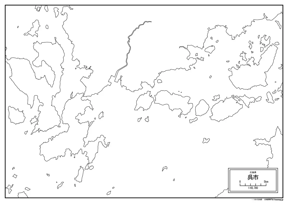 海岸線、川や池のみ記載