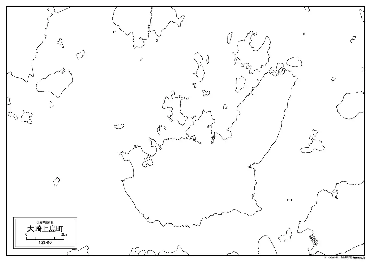 海岸線、川や池のみ記載