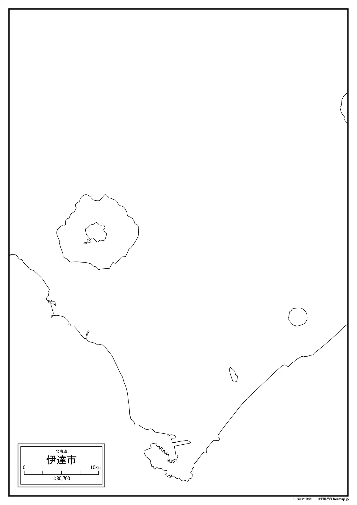 海岸線、川や池のみ記載