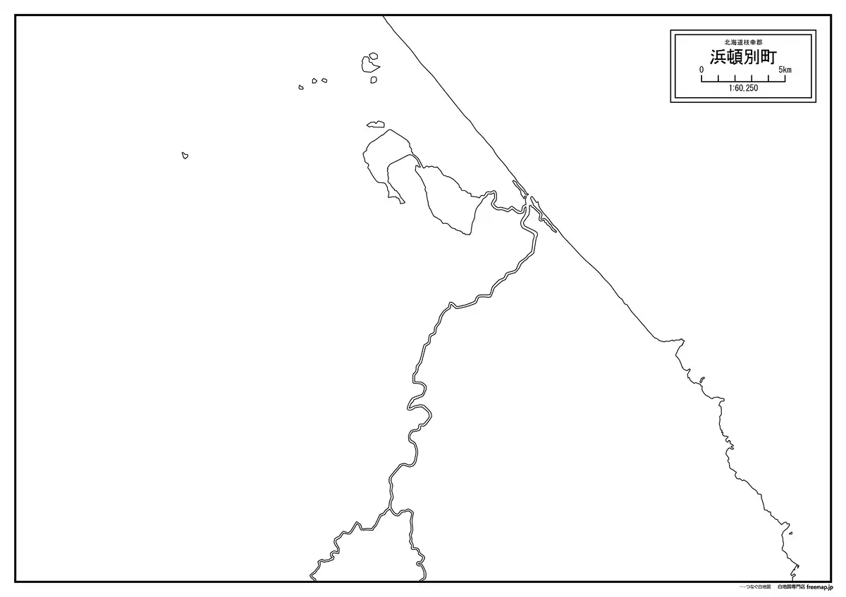 海岸線、川や池のみ記載
