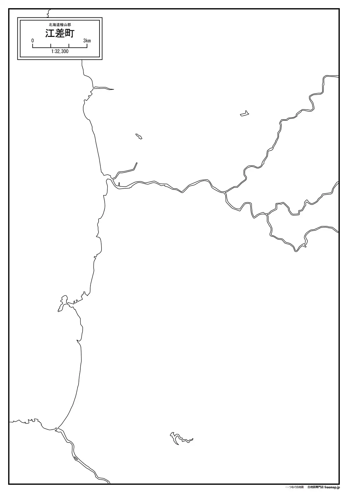 海岸線、川や池のみ記載