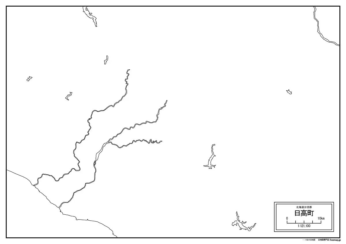 海岸線、川や池のみ記載
