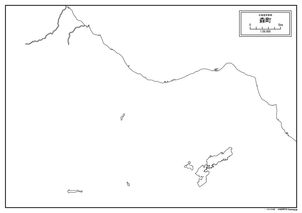 海岸線、川や池のみ記載