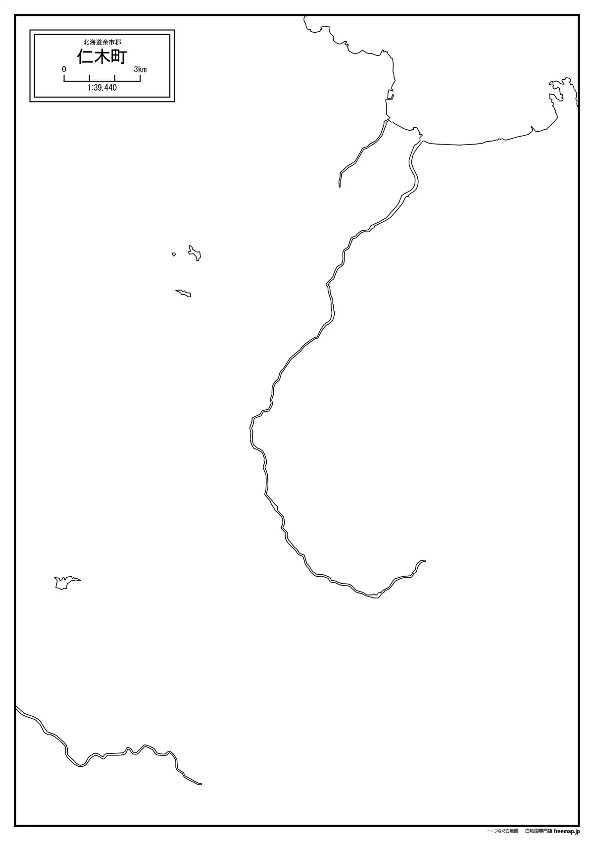 海岸線、川や池のみ記載