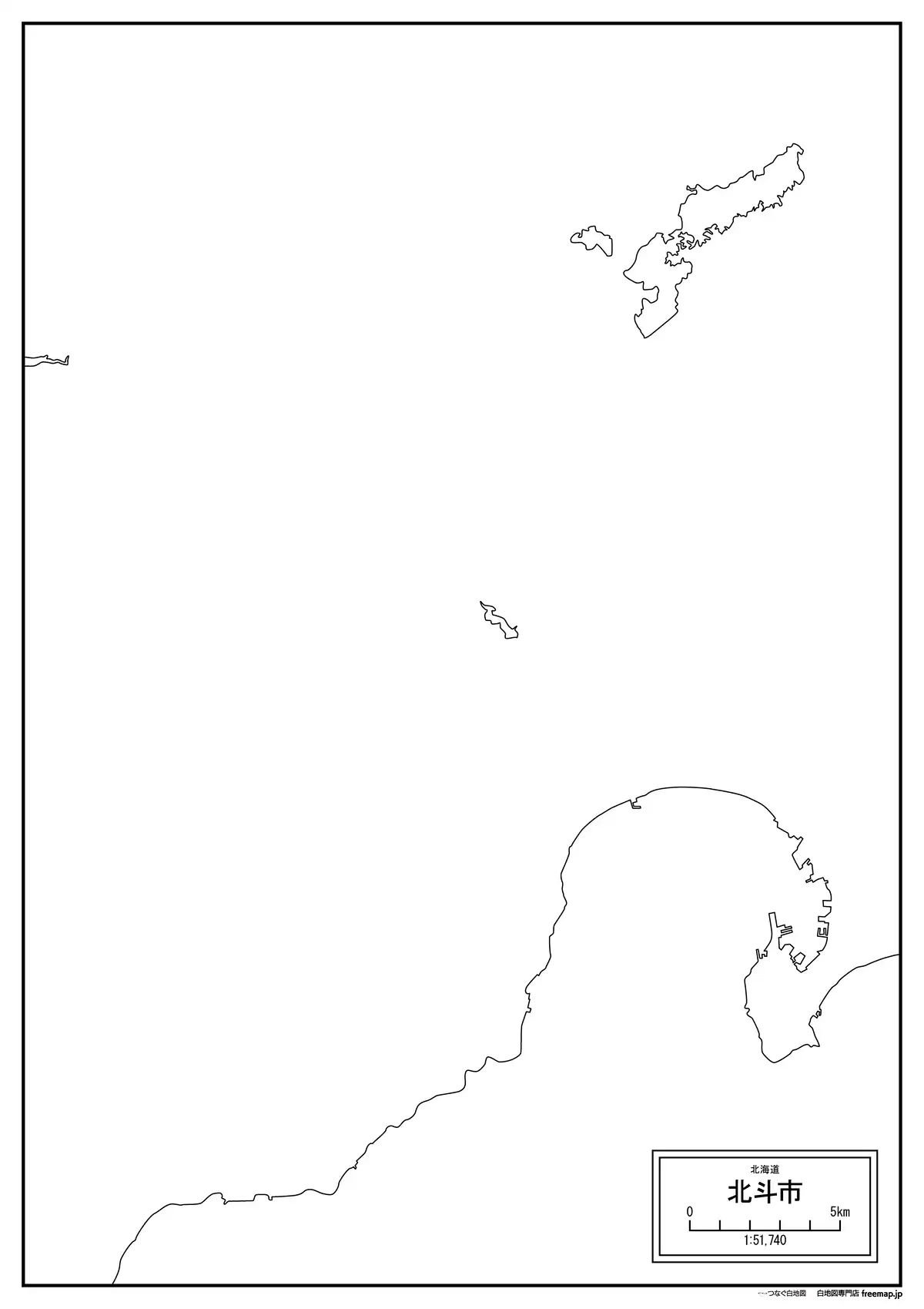 海岸線、川や池のみ記載