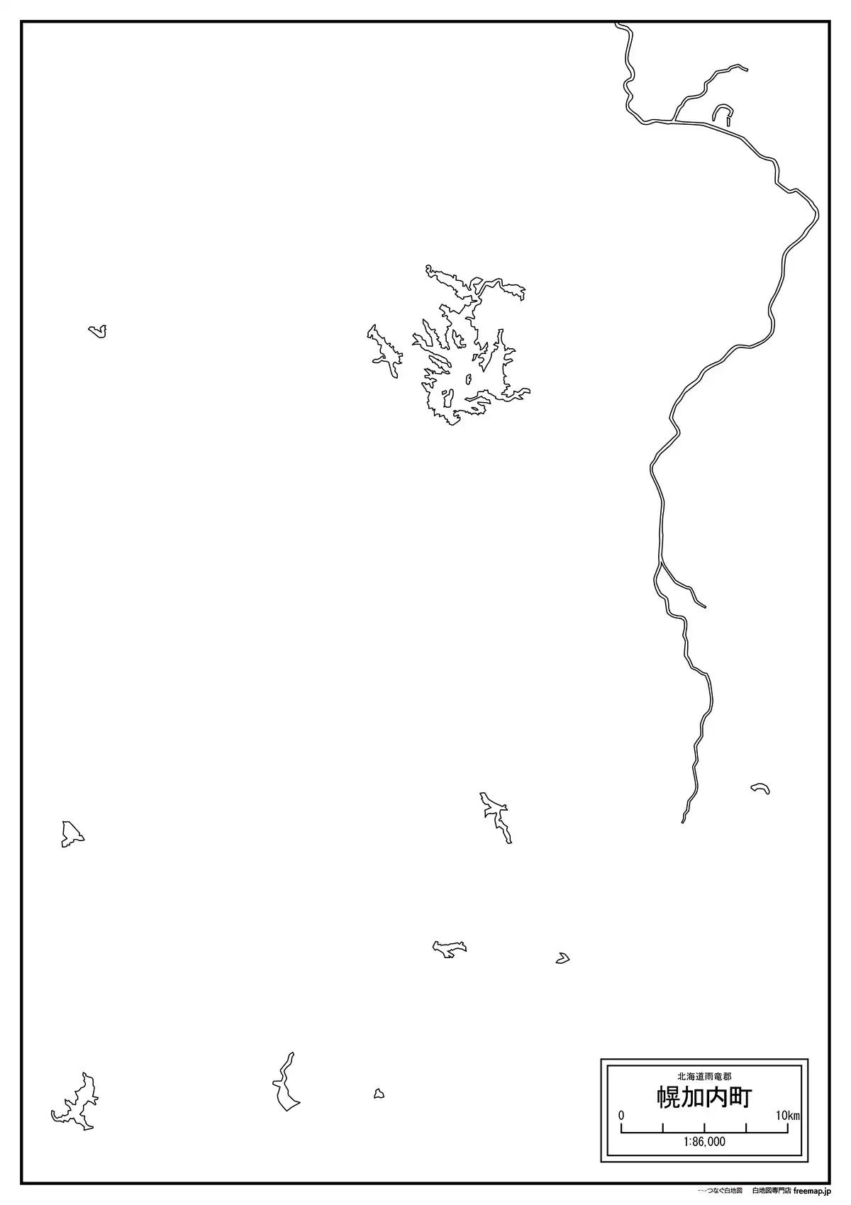 海岸線、川や池のみ記載