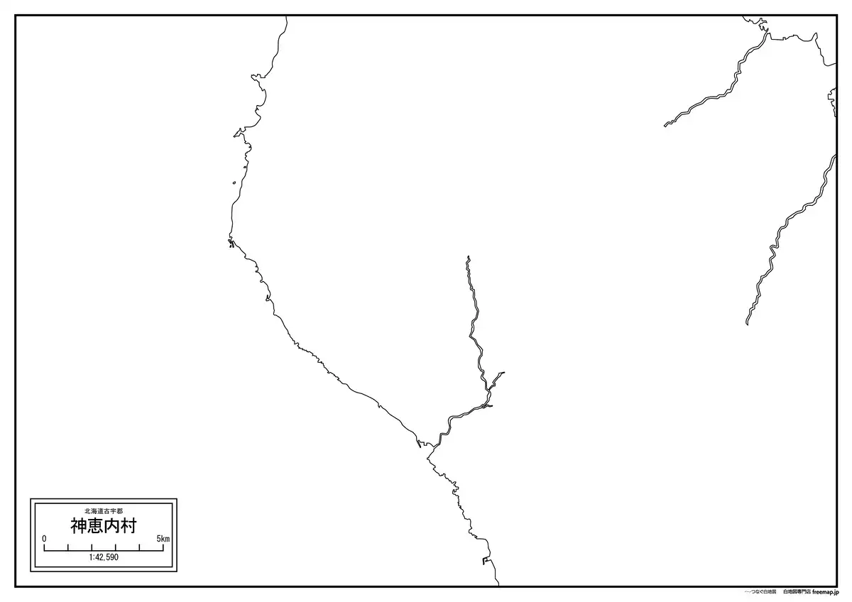 海岸線、川や池のみ記載
