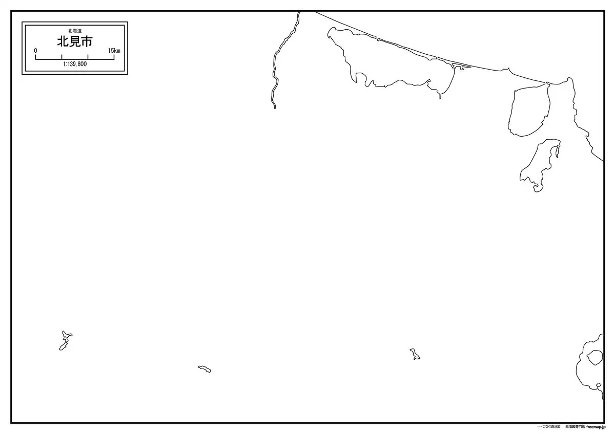 海岸線、川や池のみ記載