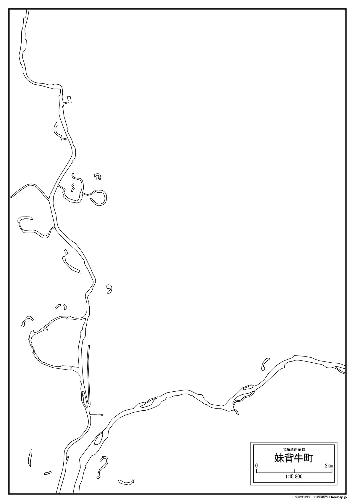 海岸線、川や池のみ記載